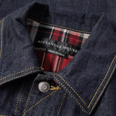 Shop Alexander Mcqueen Japanese Heavy Denim Jacket In Blue