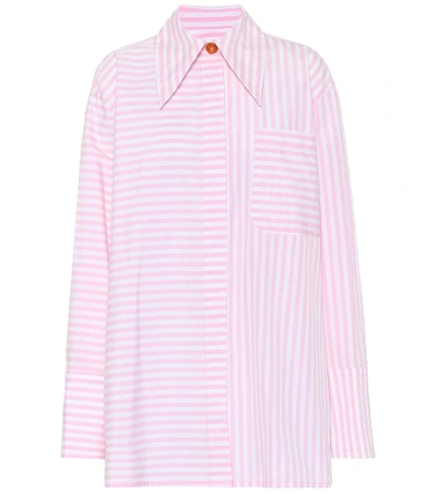 Shop Marni Striped Cotton Shirt In Pink