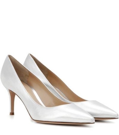 Shop Gianvito Rossi Exclusive To Mytheresa – Gianvito 70 Metallic Leather Pumps In Silver