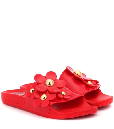 Shop Marc Jacobs Daisy Slides In Red
