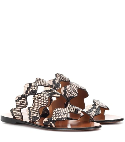 Shop Chloé Lauren Leather Sandals In Brown