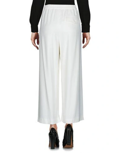 Shop Helmut Lang Cropped Pants & Culottes In Ivory