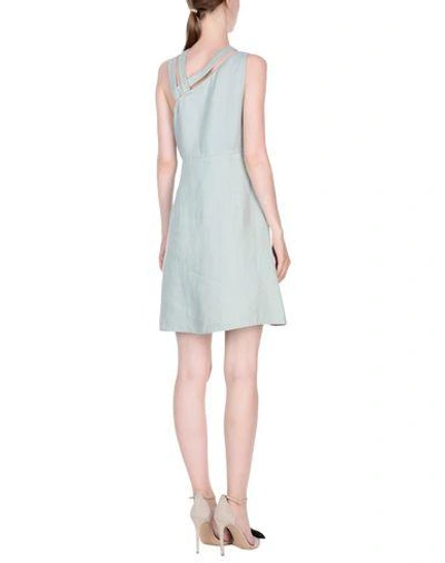 Shop Valentino Garavani Woman Short Dress Light Green Size 8 Linen