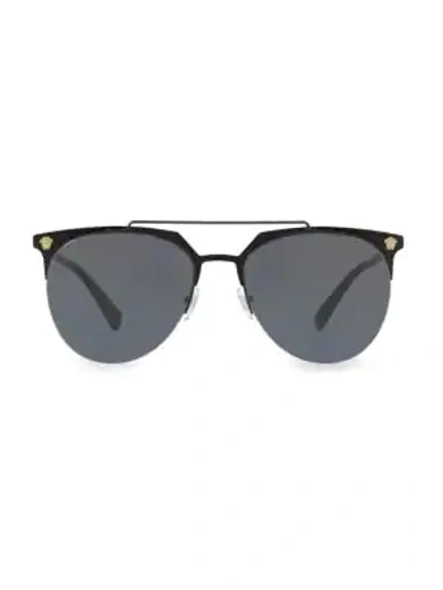 Shop Versace 57mm Aviator Sunglasses In Black