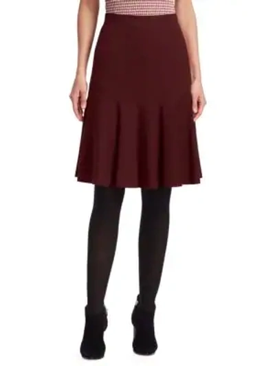 Shop Akris Punto Ruffle Hem Jersey A-line Skirt In Burgundy