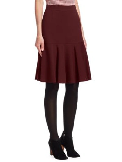 Shop Akris Punto Ruffle Hem Jersey A-line Skirt In Burgundy