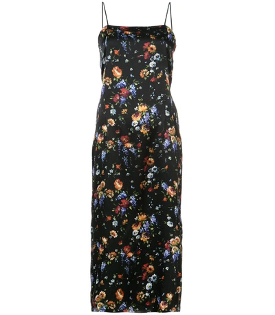 Shop Adam Lippes Floral-print Cami Dress In Black