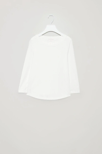 Shop Cos &frac34;-sleeved Cotton Top In White