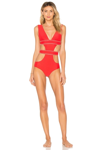 Shop Ellejay Amores One Piece In Red