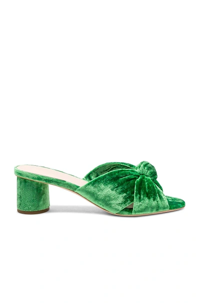 Shop Loeffler Randall Celeste Mid Heel Knot Slide In Green