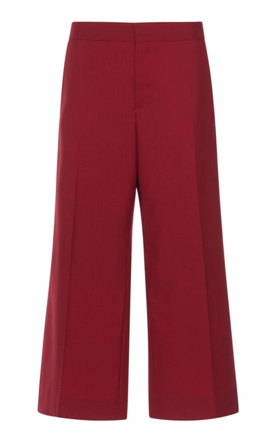 Shop Marni Pleated Trouser In Red