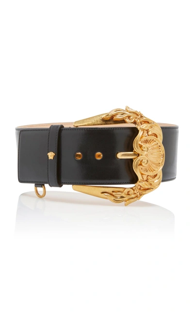 Shop Versace Oro Tribute Belt In Black