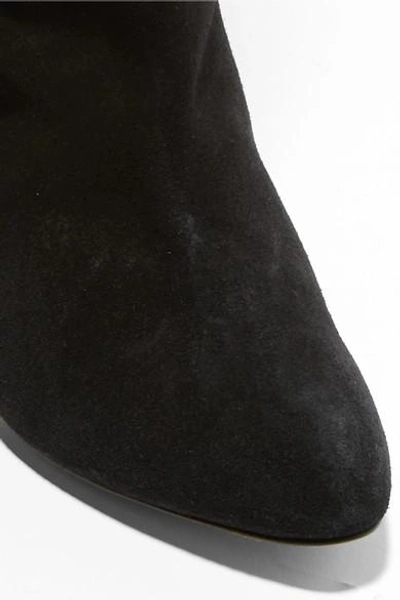 Shop Isabel Marant Latsen Suede Knee Boots In Black