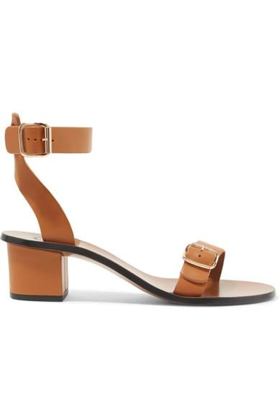 Shop Atp Atelier Carmen Leather Sandals In Tan
