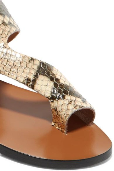 Shop Atp Atelier Roma Snake-effect Leather Sandals In Snake Print