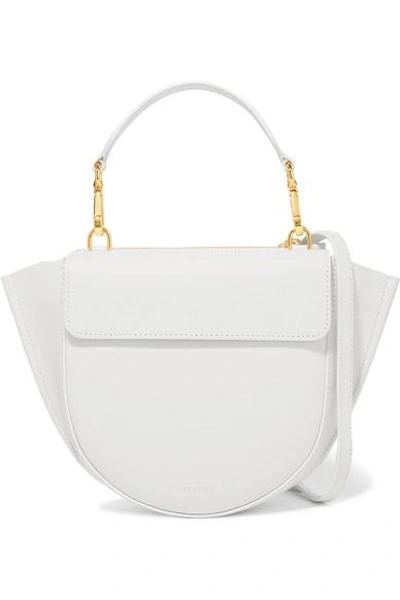 Shop Wandler Hortensia Mini Leather Shoulder Bag In White