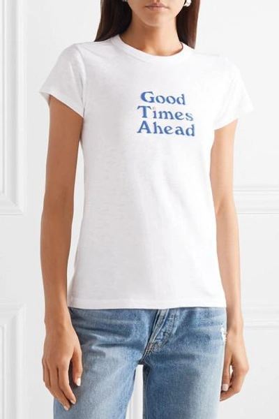 Shop Rag & Bone Printed Slub Pima Cotton-jersey T-shirt