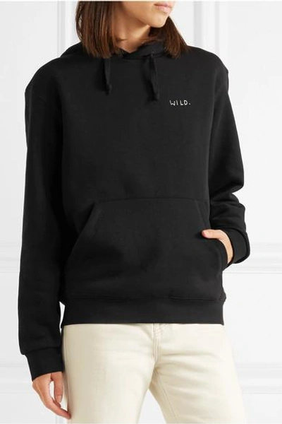 Shop Yeah Right Nyc Wild Embroidered Cotton-blend Hoodie