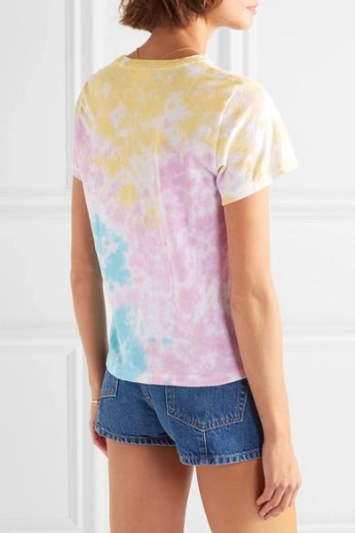 Shop Solid & Striped + Re/done The Venice Printed Tie-dyed Cotton-jersey T-shirt In Pink