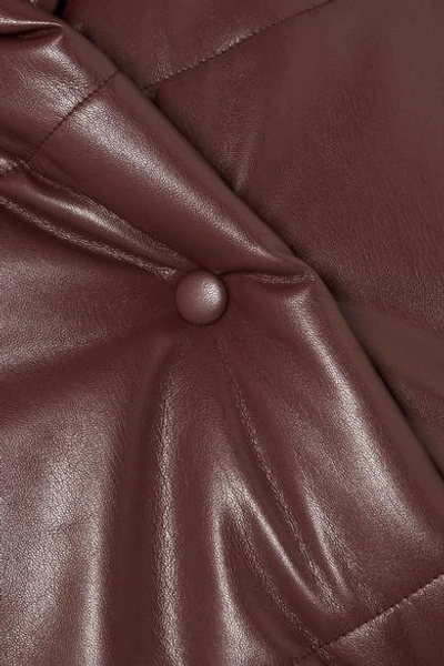 Shop Nanushka Hide Oversized Quilted Vegan Leather Jacket In Plum
