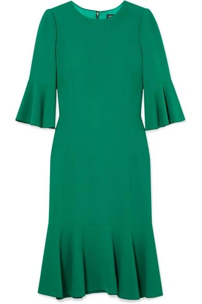 Shop Dolce & Gabbana Ruffled Cady Dress In Green