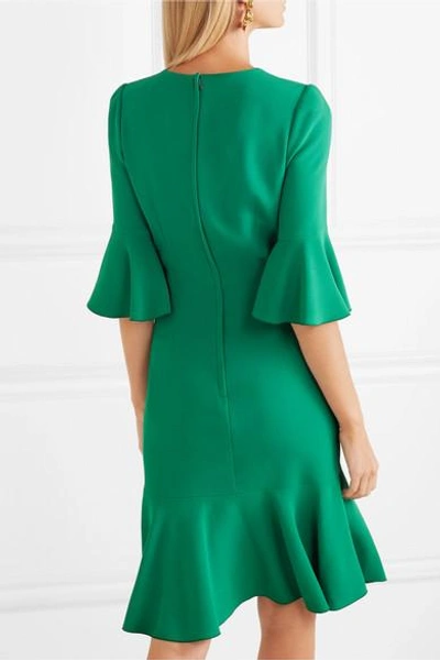 Shop Dolce & Gabbana Ruffled Cady Dress In Green