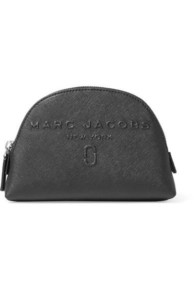 Shop Marc Jacobs Embossed Textured-leather Cosmetics Case In Black