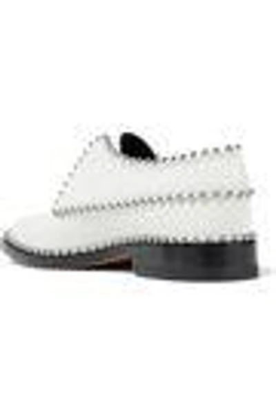 Shop Alexander Wang Wendie Studded Leather Brogues In White