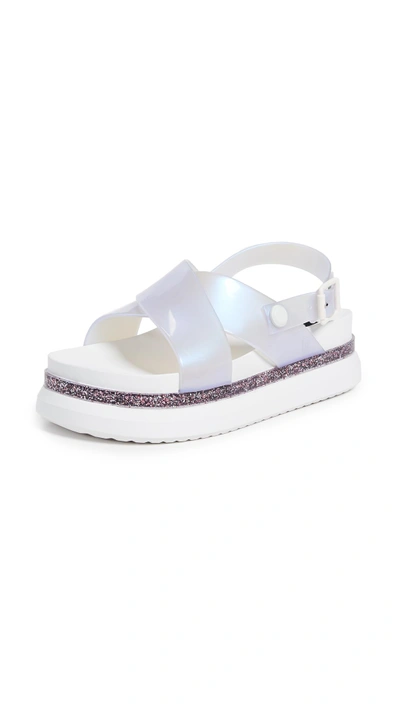 Shop Melissa Cosmic Sandals In White Lilac/pearl