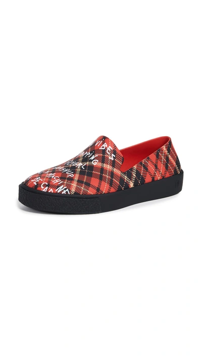 Shop Melissa Ground Slip On Sneakers In Red/black