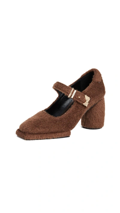 Shop Reike Nen Square Mary Jane Pumps In Brown