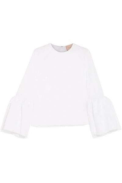 Shop Roksanda Truffaut Cotton-poplin Top In White