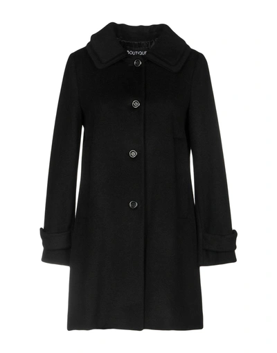 Shop Boutique Moschino Coat In Black