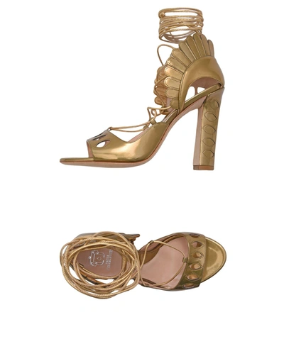 Shop Paula Cademartori Sandals In Gold
