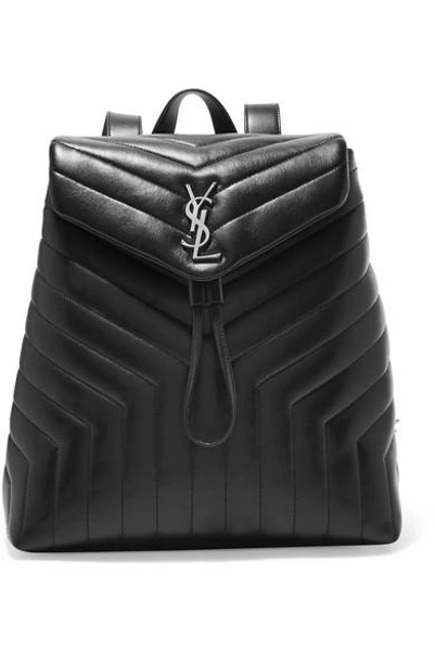 Shop Saint Laurent Loulou Medium Quilted Leather Backpack In Black