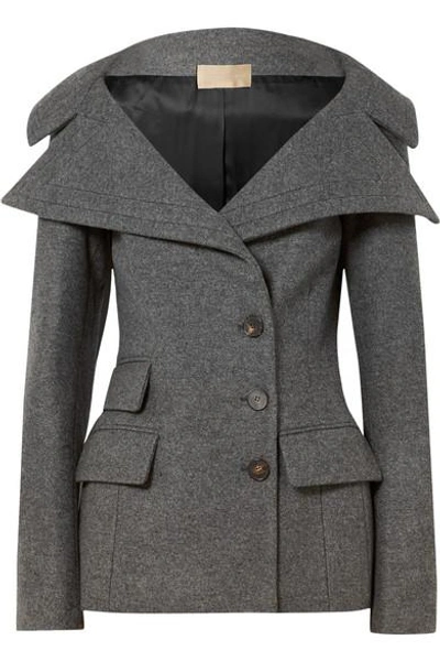 Shop Antonio Berardi Wool-blend Felt Jacket In Gray