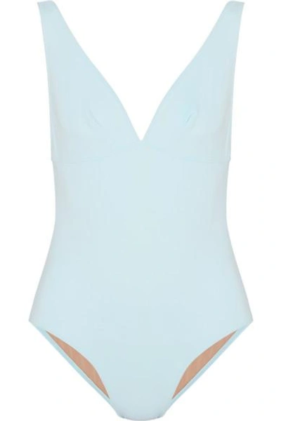 Shop Three Graces London Rebecca Swimsuit In Sky Blue