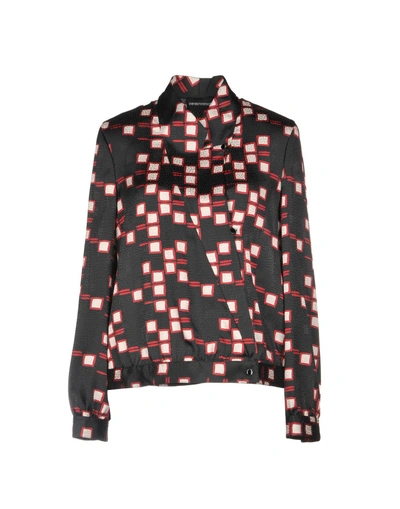Shop Emporio Armani Patterned Shirts & Blouses In Black