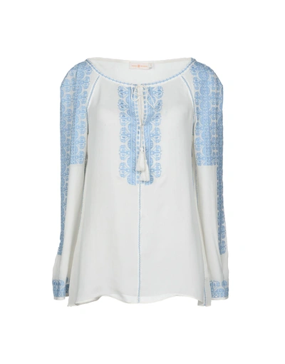 Shop Tory Burch Blouses In Ivory