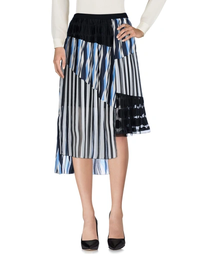Shop Kolor Knee Length Skirt In Dark Blue