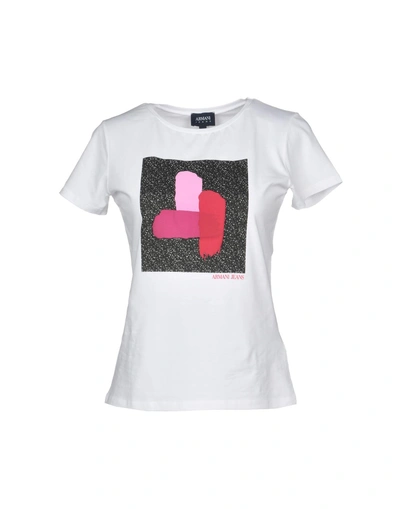 Shop Armani Jeans T-shirts In White