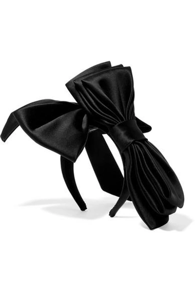 Shop Dolce & Gabbana Silk-satin Headband In Black