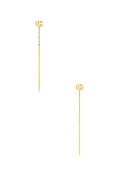 Shop Gucci Gg Running Pendant Earrings In 18kt Yellow Gold