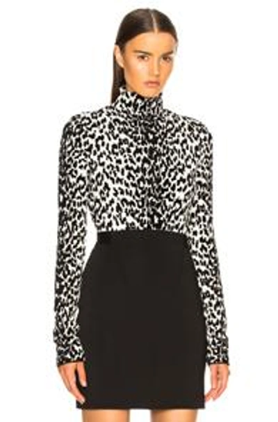 Shop Givenchy Leopard Jacquard Sweater In Black & White