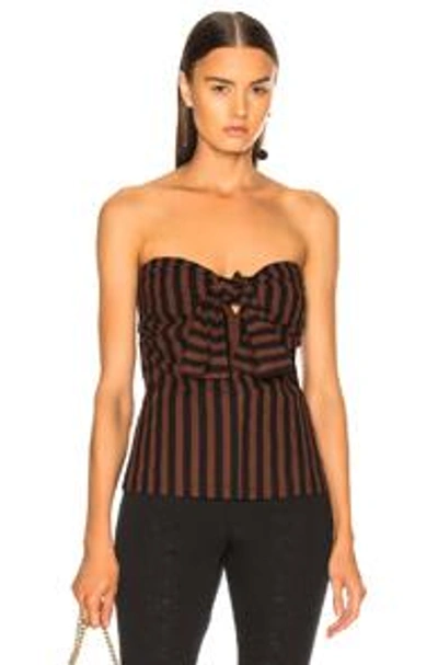 Shop Rachel Comey Beach Top In Brown,stripes.