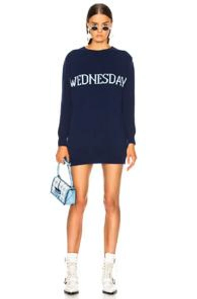 Shop Alberta Ferretti Wednesday Crewneck Sweater Dress