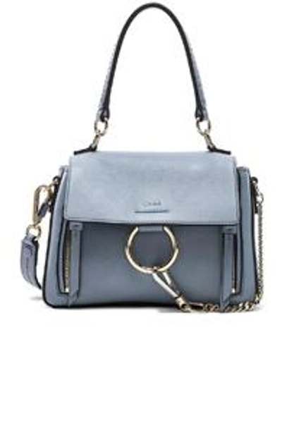 Shop Chloé Chloe Mini Faye Calfskin & Suede Day Bag In Blue