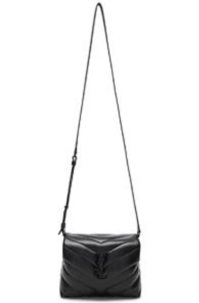 Shop Saint Laurent Toy Strap Loulou Bag In Black & Black