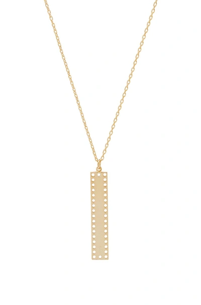 Shop Natalie B Jewelry Dusk Bar Necklace In Metallic Gold