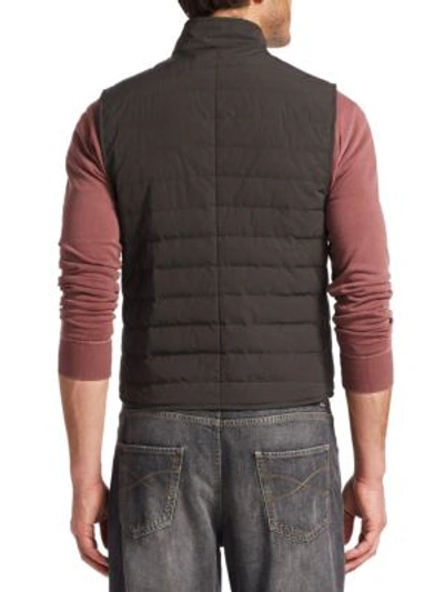 Shop Brunello Cucinelli Stand Collar Quilted Waistcoat In Green